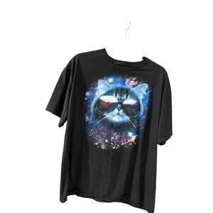 Hybrid Apparel Adult Size 2xl Short sleeve Black Tshirt Tee Shirt Cat Kitten Kit